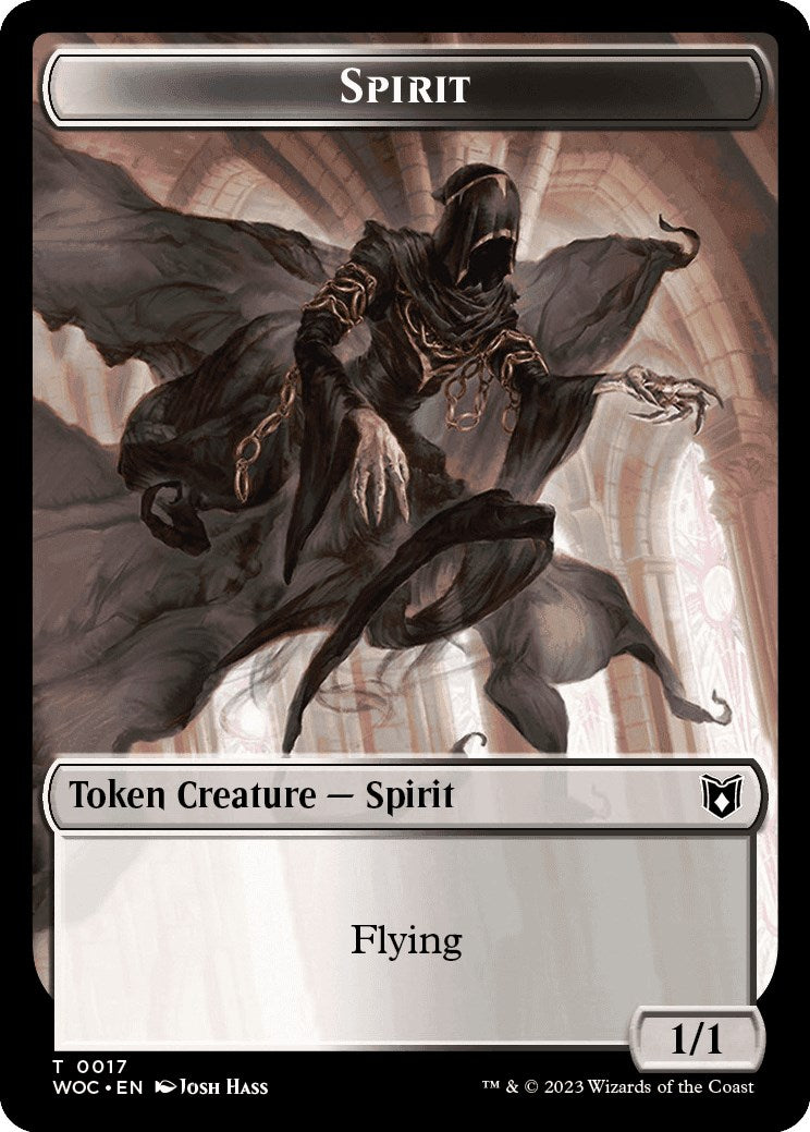 Spirit // Saproling Double-Sided Token [Wilds of Eldraine Commander Tokens] | Lots Moore NSW