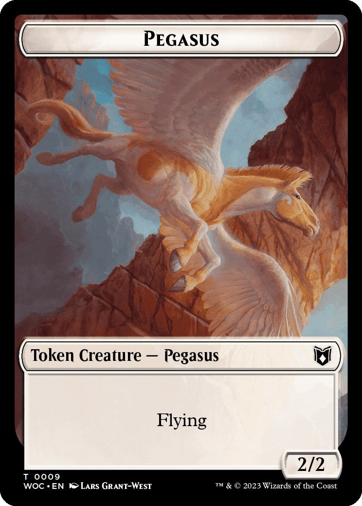 Pegasus // Saproling Double-Sided Token [Wilds of Eldraine Commander Tokens] | Lots Moore NSW
