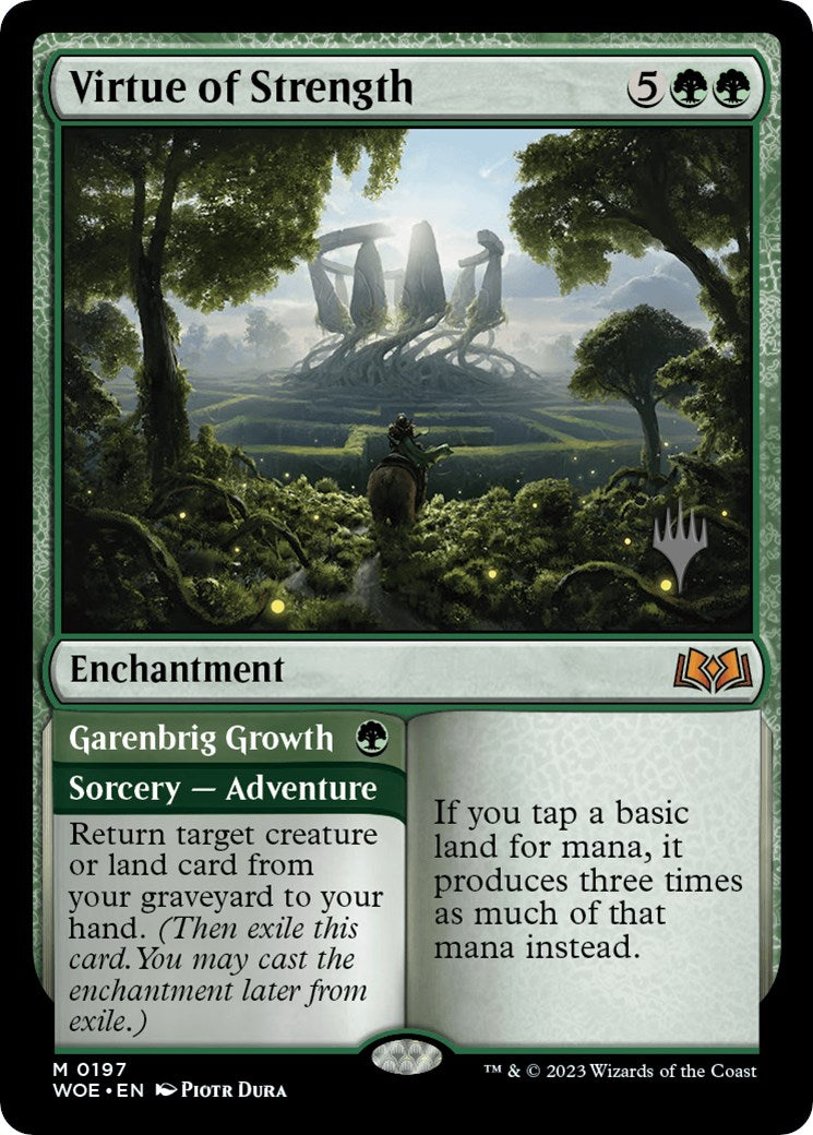 Virtue of Strength // Garenbrig Growth (Promo Pack) [Wilds of Eldraine Promos] | Lots Moore NSW