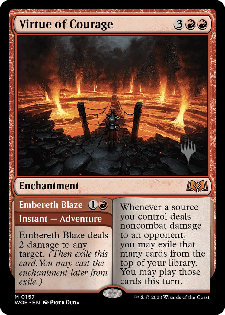 Virtue of Courage //Embereth Blaze (Promo Pack) [Wilds of Eldraine Promos] | Lots Moore NSW