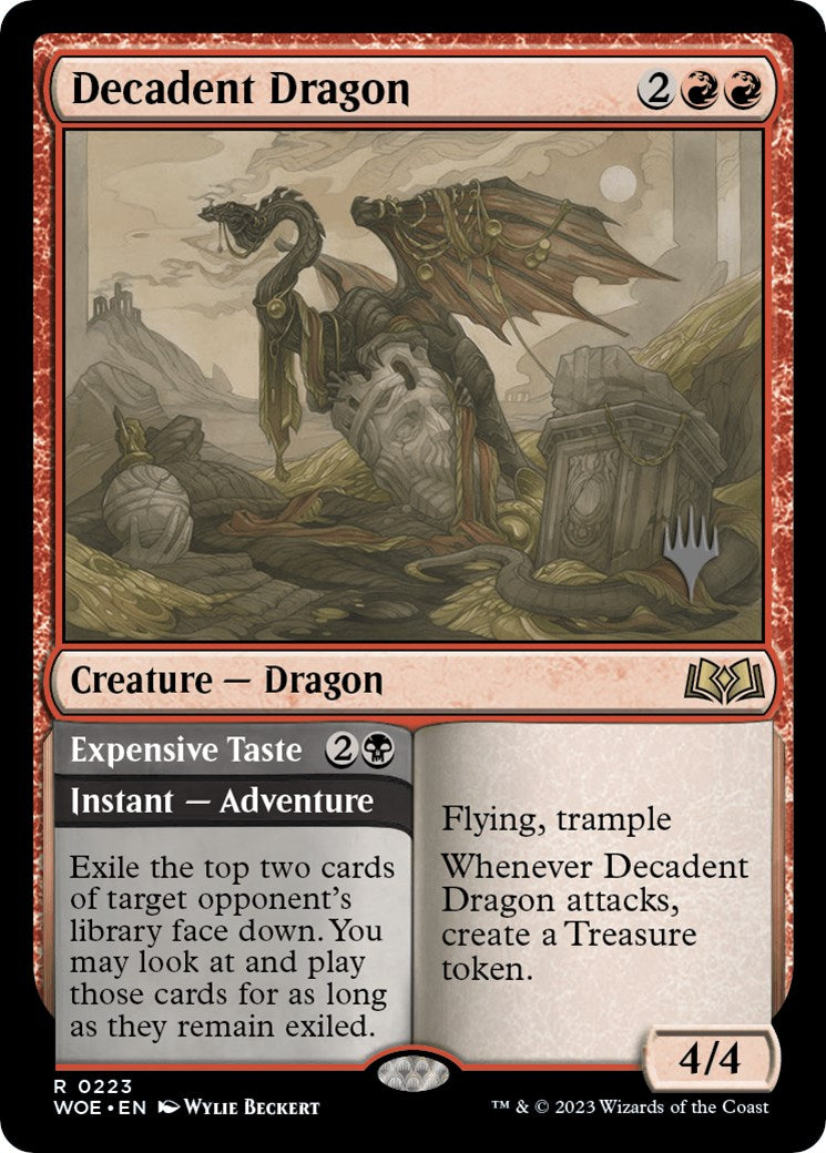 Decadent Dragon // Expensive Taste (Promo Pack) [Wilds of Eldraine Promos] | Lots Moore NSW