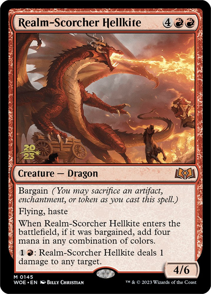 Realm-Scorcher Hellkite [Wilds of Eldraine Prerelease Promos] | Lots Moore NSW