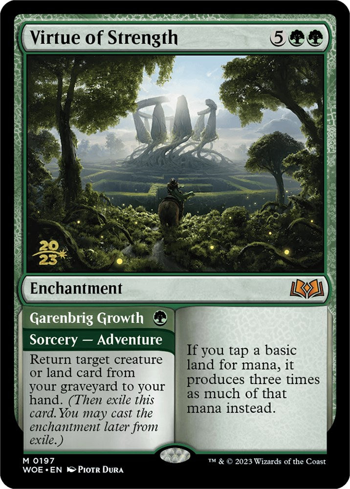 Virtue of Strength // Garenbrig Growth [Wilds of Eldraine Prerelease Promos] | Lots Moore NSW