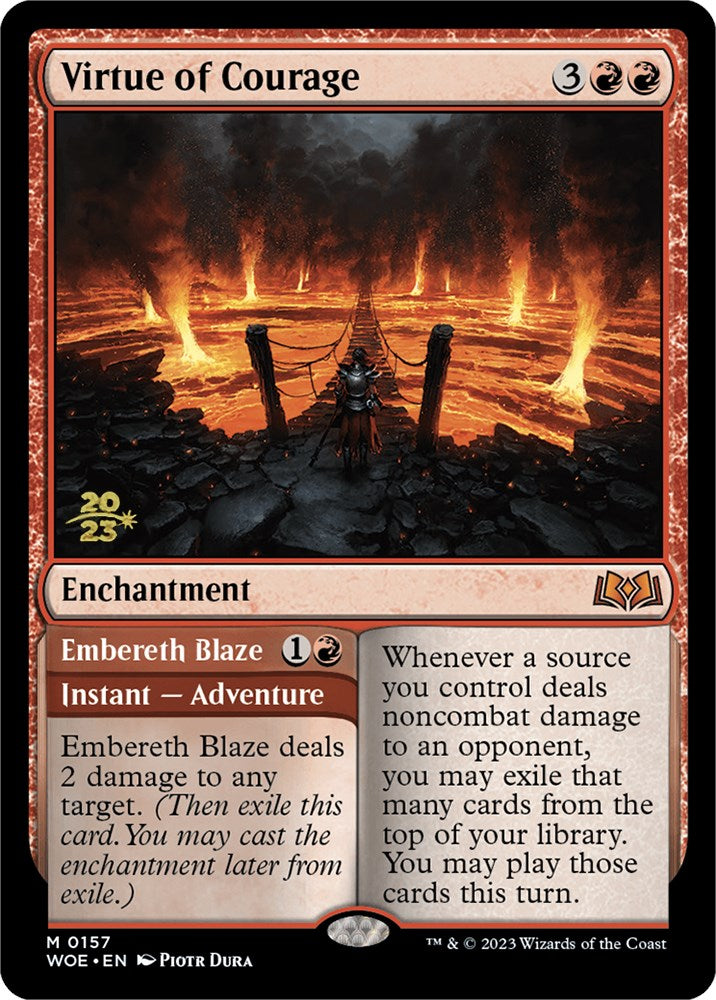 Virtue of Courage //Embereth Blaze (Promo Pack) [Wilds of Eldraine Promos] | Lots Moore NSW