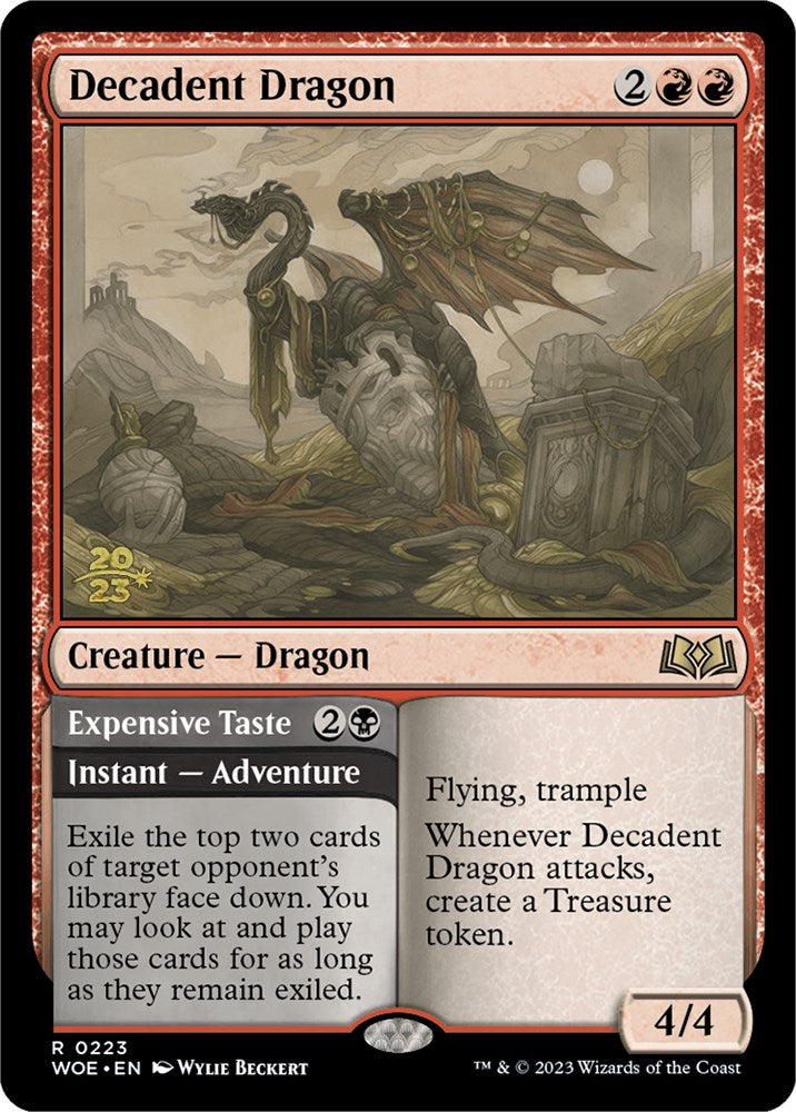 Decadent Dragon // Expensive Taste (Promo Pack) [Wilds of Eldraine Promos] | Lots Moore NSW