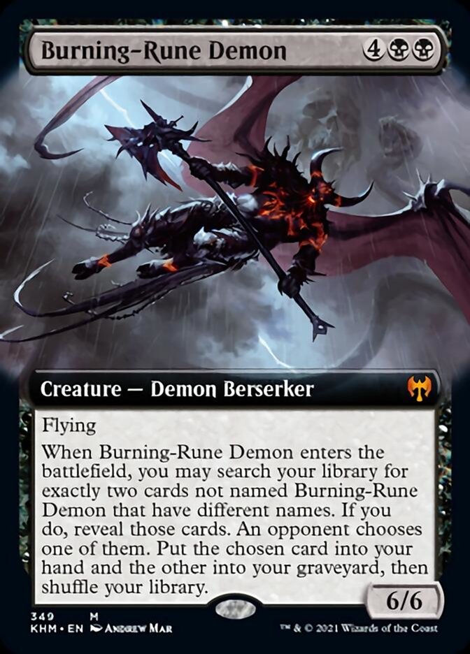 Burning-Rune Demon (Extended Art) [Kaldheim] | Lots Moore NSW