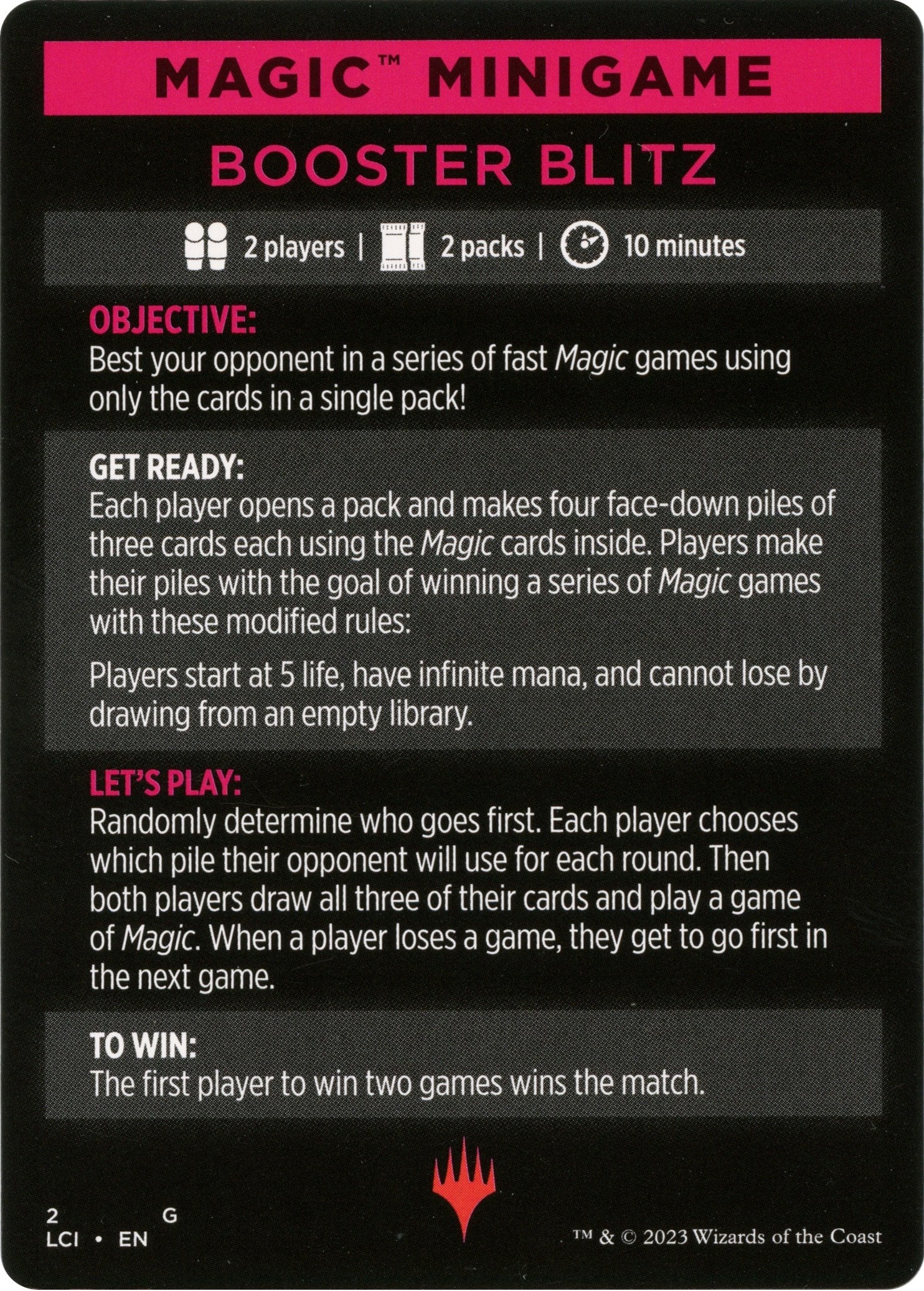 Booster Blitz (Magic Minigame) [The Lost Caverns of Ixalan Minigame] | Lots Moore NSW