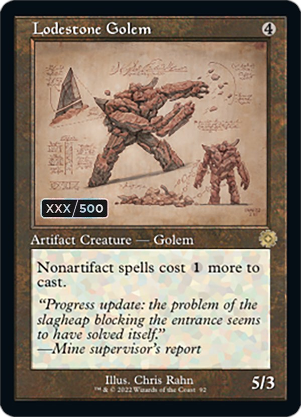 Lodestone Golem (Retro Schematic) (Serial Numbered) [The Brothers' War Retro Artifacts] | Lots Moore NSW