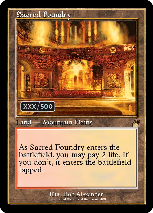 Sacred Foundry (Retro) (Serialized) [Ravnica Remastered] | Lots Moore NSW