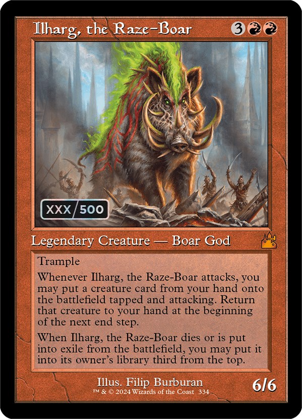 Ilharg, the Raze-Boar (Retro) (Serialized) [Ravnica Remastered] | Lots Moore NSW