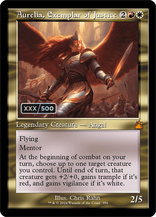 Aurelia, Exemplar of Justice (Retro) (Serialized) [Ravnica Remastered] | Lots Moore NSW