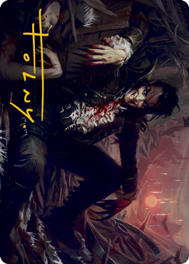 Arrogant Outlaw Art Card (Gold-Stamped Signature) [Innistrad: Midnight Hunt Art Series] | Lots Moore NSW