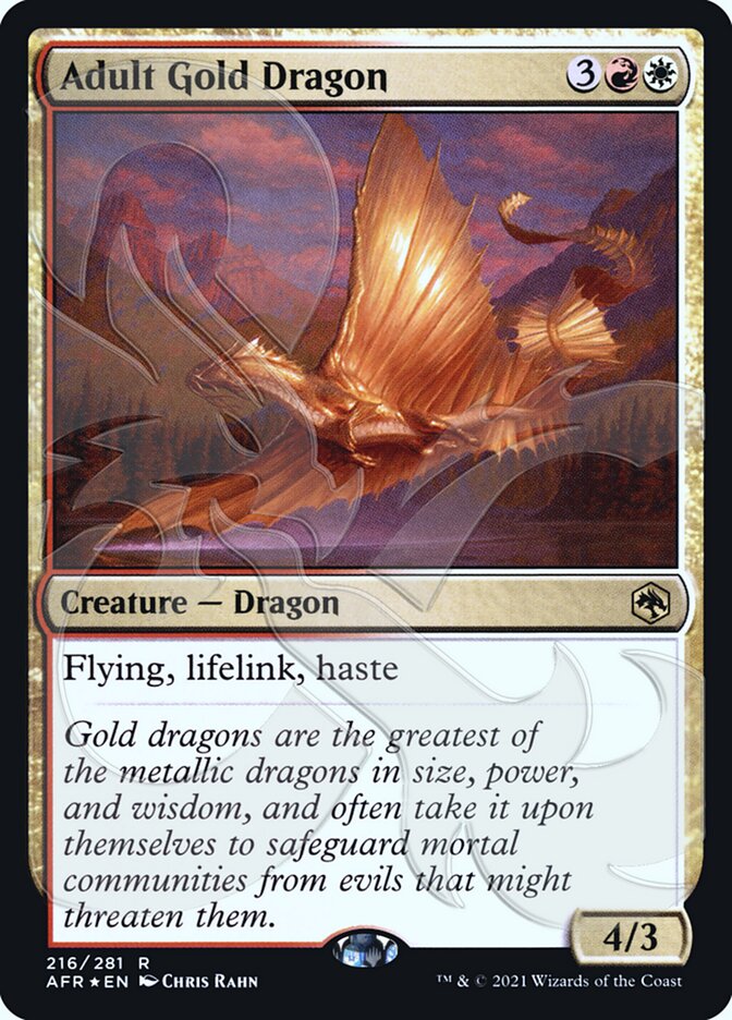 Adult Gold Dragon (Ampersand Promo) [Dungeons & Dragons: Adventures in the Forgotten Realms Promos] | Lots Moore NSW