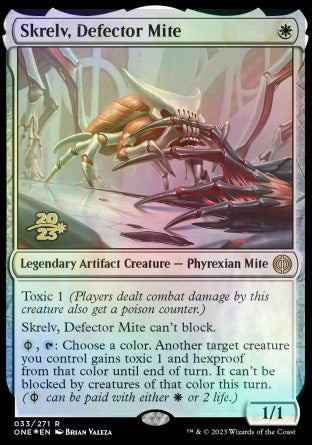 Skrelv, Defector Mite [Phyrexia: All Will Be One Prerelease Promos] | Lots Moore NSW