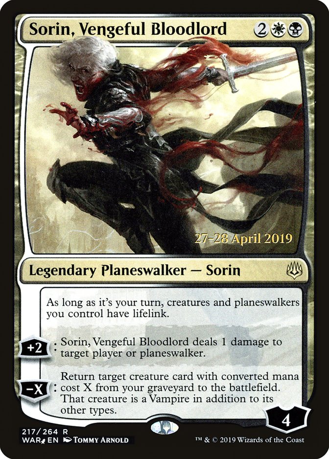 Sorin, Vengeful Bloodlord  [War of the Spark Prerelease Promos] | Lots Moore NSW