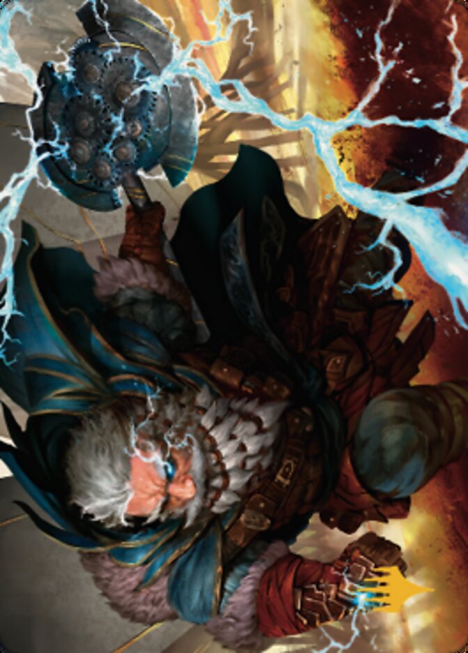 Electrostatic Infantry Art Card (Gold-Stamped Signature) [Dominaria United Art Series] | Lots Moore NSW