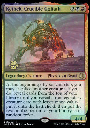 Kethek, Crucible Goliath [Phyrexia: All Will Be One Prerelease Promos] | Lots Moore NSW