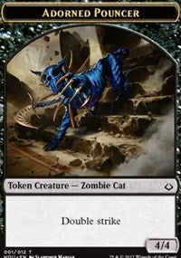 Adorned Pouncer // Warrior Double-sided Token [Hour of Devastation Tokens] | Lots Moore NSW