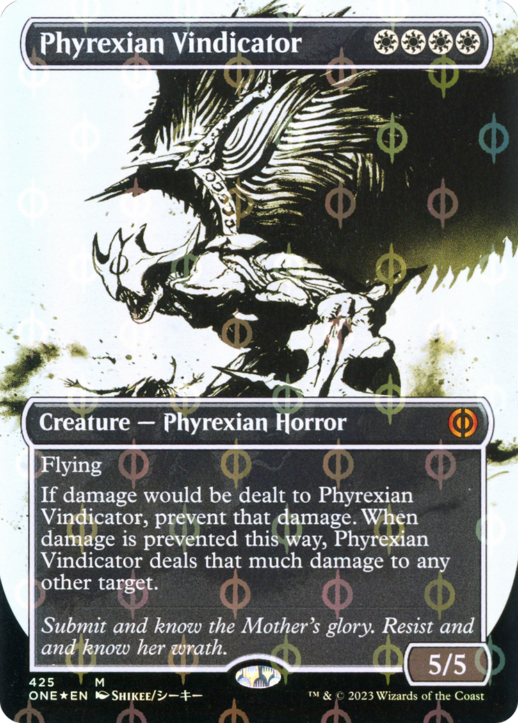 Phyrexian Vindicator (Borderless Ichor Step-and-Compleat Foil) [Phyrexia: All Will Be One] | Lots Moore NSW