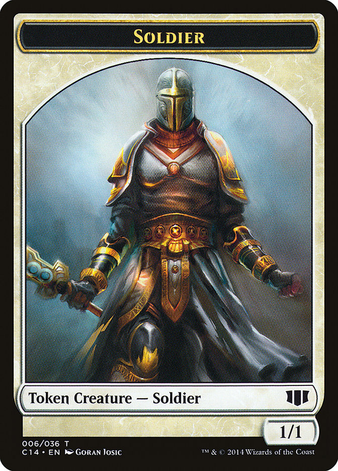 Soldier // Spirit Double-sided Token [Commander 2014 Tokens] | Lots Moore NSW