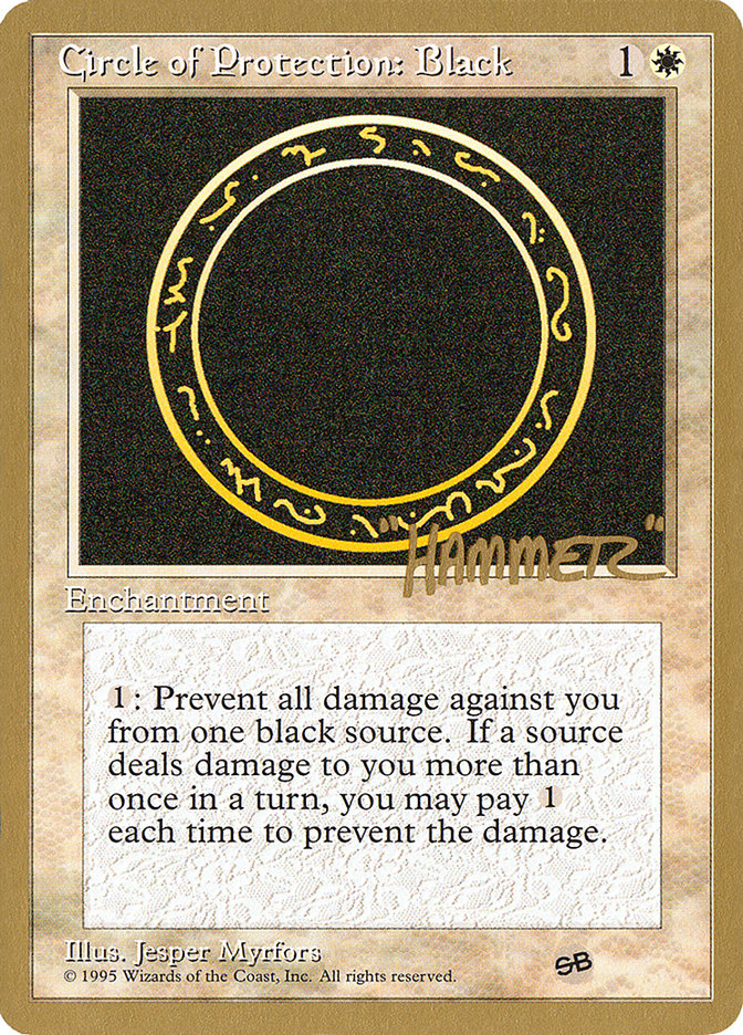 Circle of Protection: Black (Shawn "Hammer" Regnier) (SB) [Pro Tour Collector Set] | Lots Moore NSW