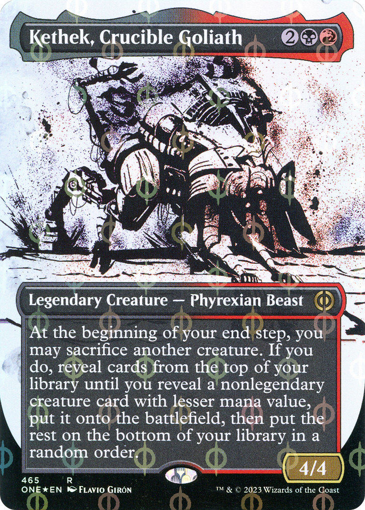 Kethek, Crucible Goliath (Borderless Ichor Step-and-Compleat Foil) [Phyrexia: All Will Be One] | Lots Moore NSW