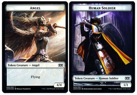 Angel // Human Soldier Double-sided Token [Double Masters Tokens] | Lots Moore NSW