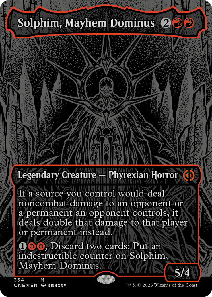 Solphim, Mayhem Dominus (Oil Slick Raised Foil) [Phyrexia: All Will Be One] | Lots Moore NSW