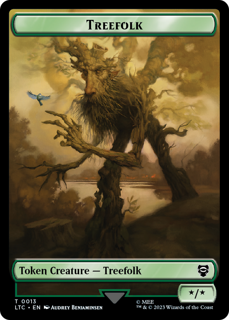 Beast // Treefolk Double Sided Token [The Lord of the Rings: Tales of Middle-Earth Commander Tokens] | Lots Moore NSW