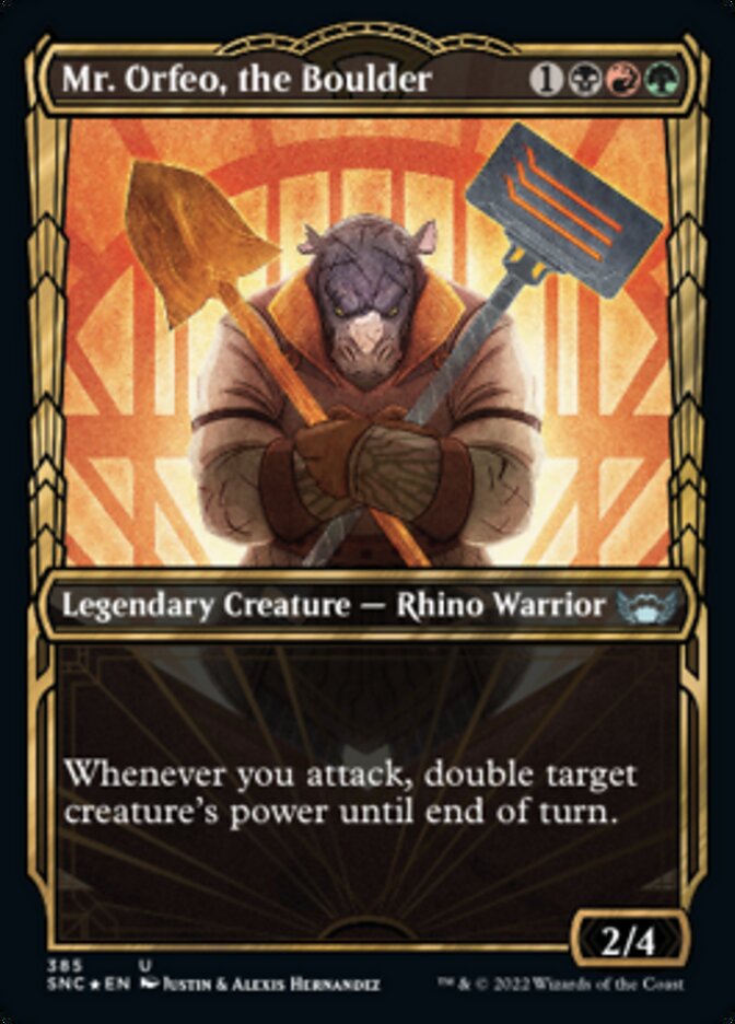 Mr. Orfeo, the Boulder (Showcase Golden Age Gilded Foil) [Streets of New Capenna] | Lots Moore NSW