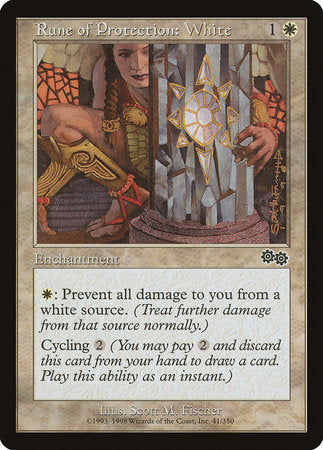 Rune of Protection: White [Urza's Saga] | Lots Moore NSW