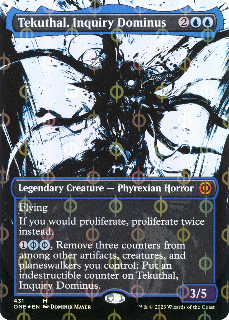 Tekuthal, Inquiry Dominus (Borderless Ichor Step-and-Compleat Foil) [Phyrexia: All Will Be One] | Lots Moore NSW