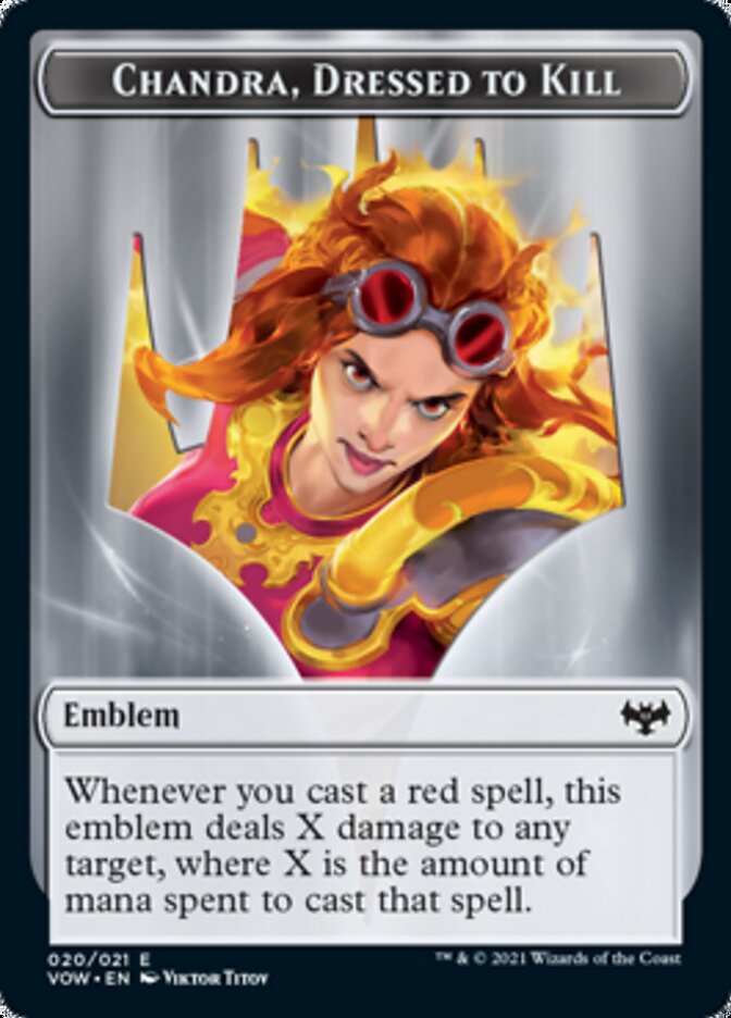 Chandra, Dressed to Kill Emblem [Innistrad: Crimson Vow Tokens] | Lots Moore NSW