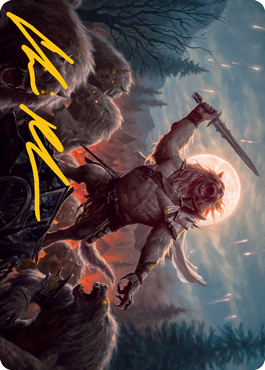 Tovolar, the Midnight Scourge 1 Art Card (Gold-Stamped Signature) [Innistrad: Midnight Hunt Art Series] | Lots Moore NSW