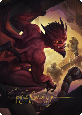 Nefarious Imp Art Card (Gold-Stamped Signature) [Commander Legends: Battle for Baldur's Gate Art Series] | Lots Moore NSW