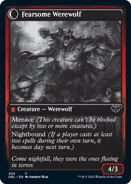 Fearful Villager // Fearsome Werewolf [Innistrad: Double Feature] | Lots Moore NSW