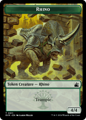 Elf Knight // Rhino Double-Sided Token [Ravnica Remastered Tokens] | Lots Moore NSW