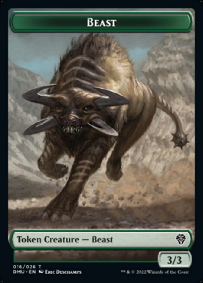 Kavu // Beast Double-sided Token [Dominaria United Commander Tokens] | Lots Moore NSW