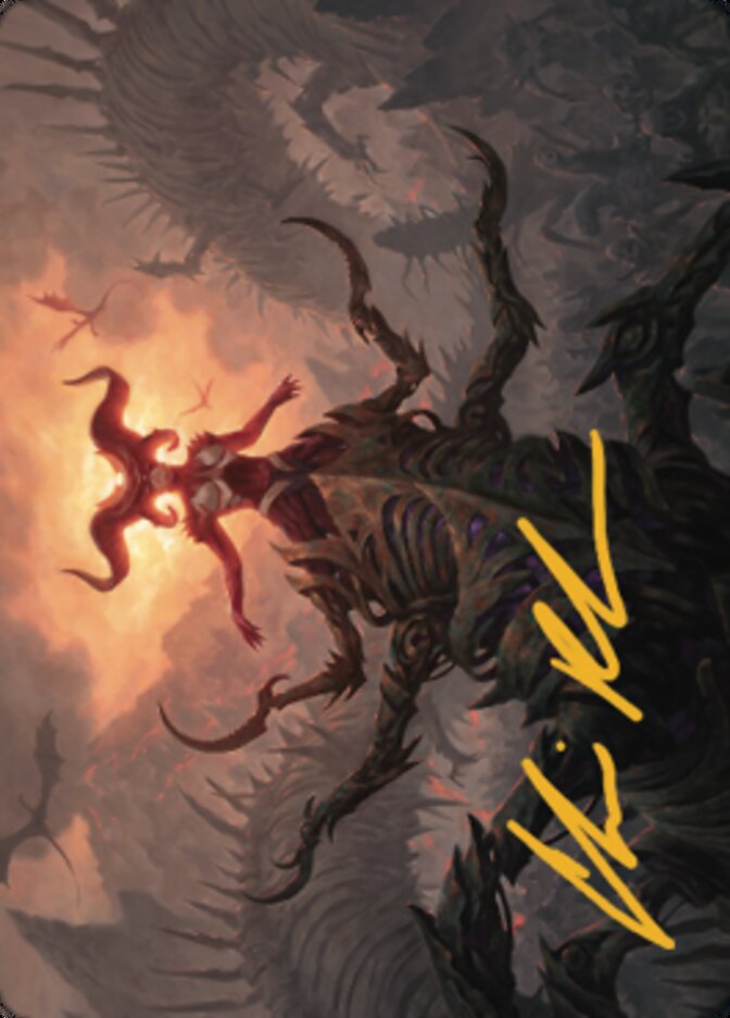 Sheoldred, the Apocalypse Art Card (Gold-Stamped Signature) [Dominaria United Art Series] | Lots Moore NSW