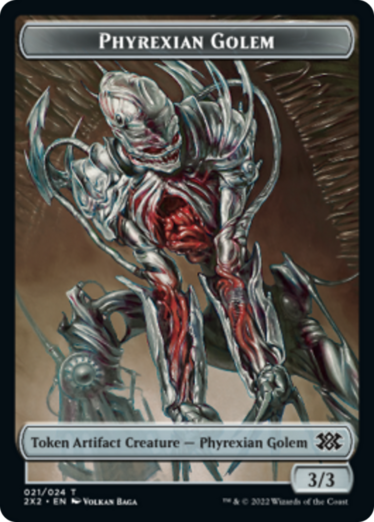 Elemental // Phyrexian Golem Double-sided Token [Double Masters 2022 Tokens] | Lots Moore NSW