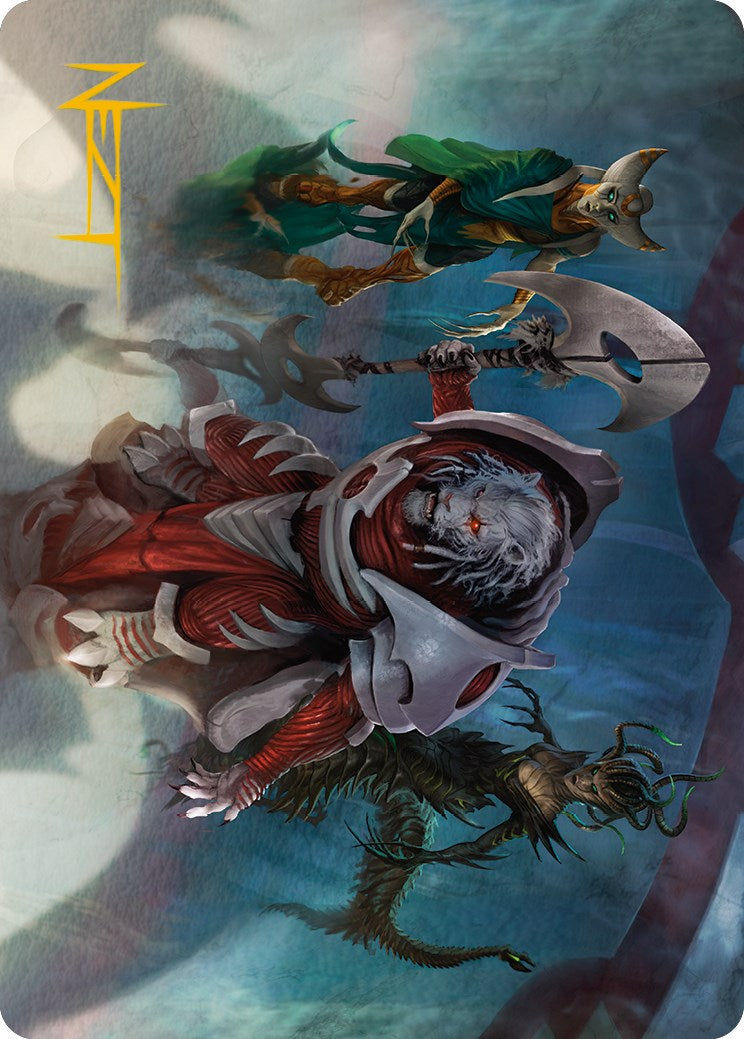 Norn's Decree Art Card (Gold-Stamped Signature) [Phyrexia: All Will Be One Art Series] | Lots Moore NSW
