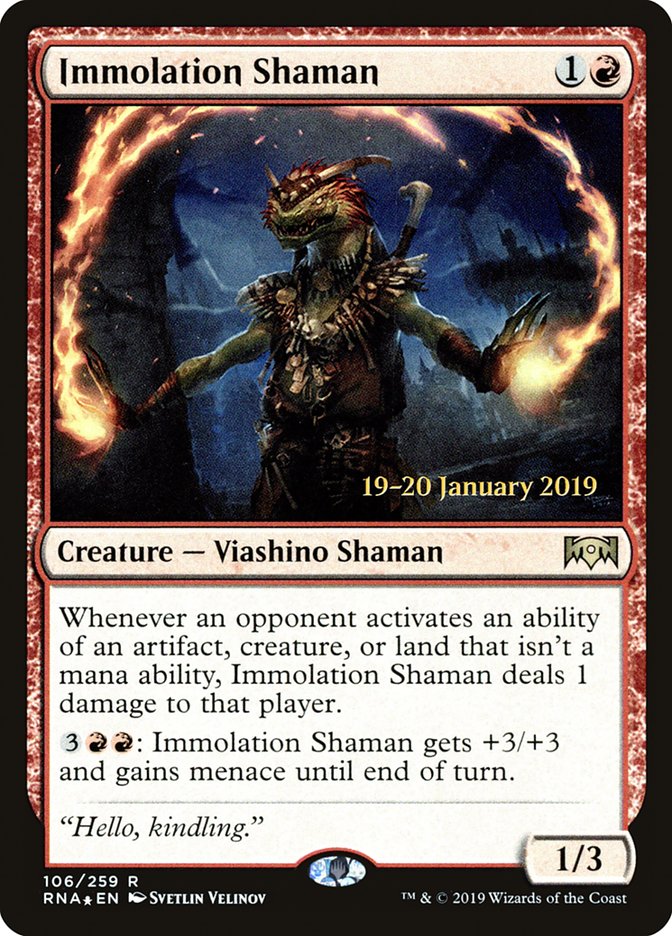 Immolation Shaman [Ravnica Allegiance Prerelease Promos] | Lots Moore NSW