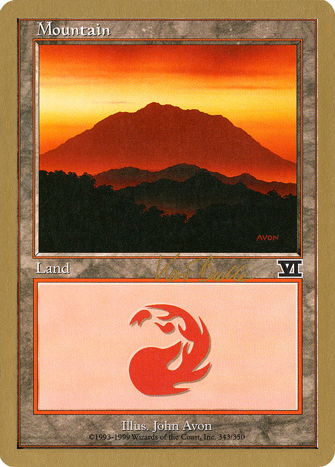 Mountain (kb343) (Kai Budde) [World Championship Decks 1999] | Lots Moore NSW