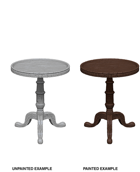 WizKids Deep Cuts Unpainted Miniatures: Small Round Tables | Lots Moore NSW