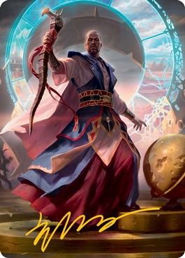 Teferi, Who Slows the Sunset Art Card (Gold-Stamped Signature) [Innistrad: Midnight Hunt Art Series] | Lots Moore NSW