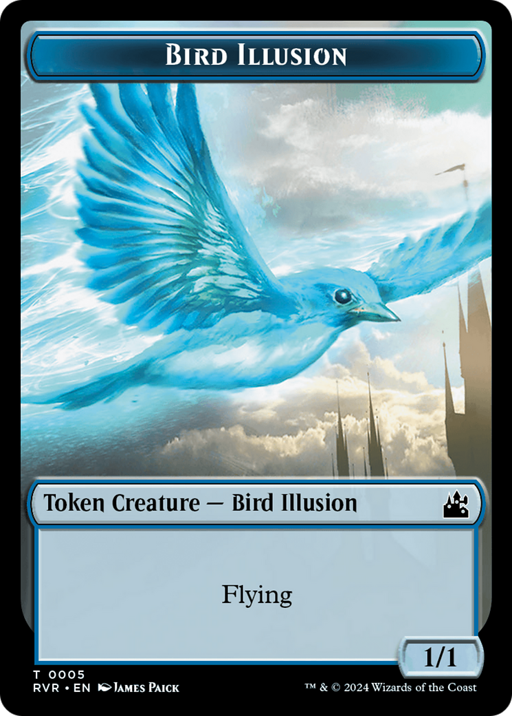 Elf Knight // Bird Illusion Double-Sided Token [Ravnica Remastered Tokens] | Lots Moore NSW