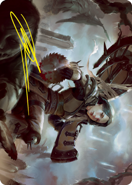 Sawblade Slinger Art Card (Gold-Stamped Signature) [Innistrad: Crimson Vow Art Series] | Lots Moore NSW
