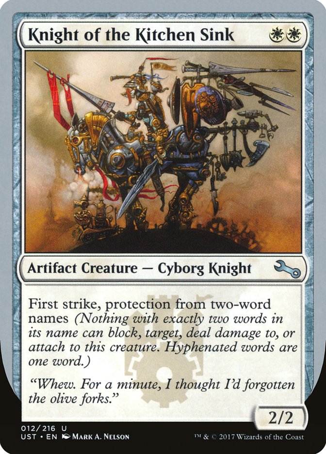 Knight of the Kitchen Sink ("protection from two-word names") [Unstable] | Lots Moore NSW