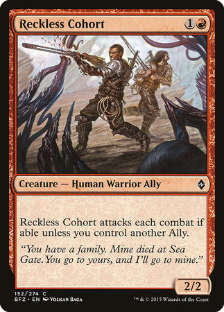 Reckless Cohort [Battle for Zendikar] | Lots Moore NSW