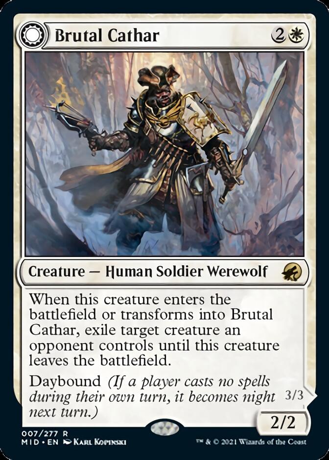 Brutal Cathar // Moonrage Brute [Innistrad: Midnight Hunt] | Lots Moore NSW